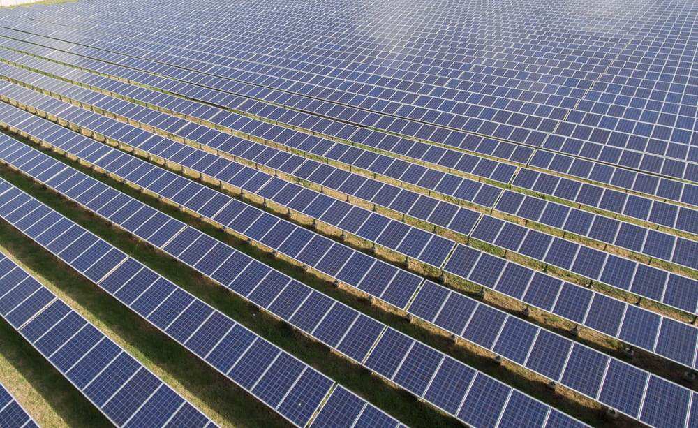 Huge array of solar panels  