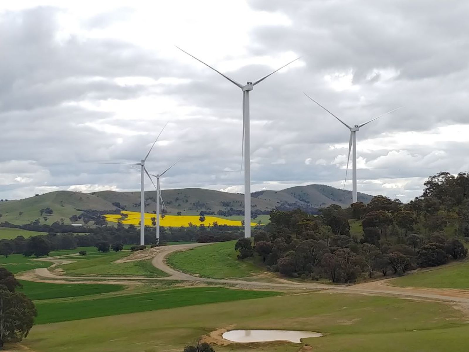 Four wind turbines located at Bulgana Wind Farm