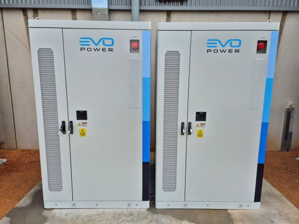 Batteries outside the Wodonga site. 