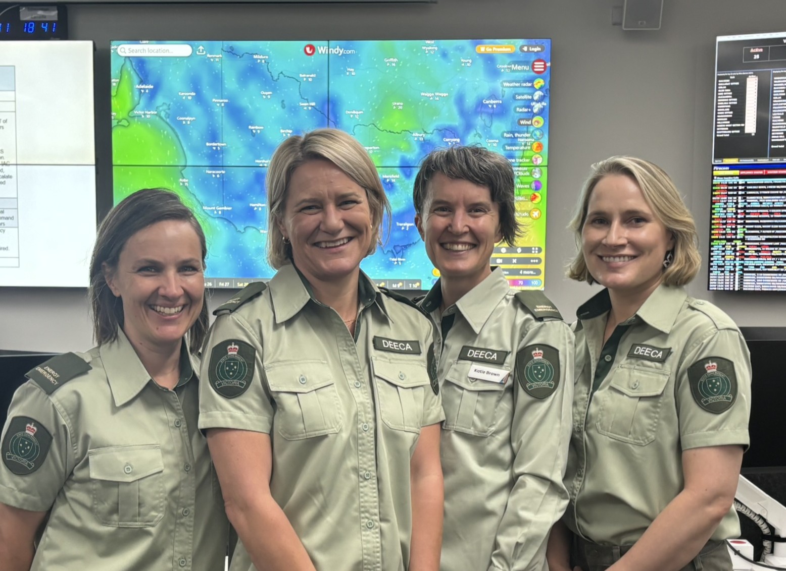 Photo of four of DEECA's energy emergency leadership  