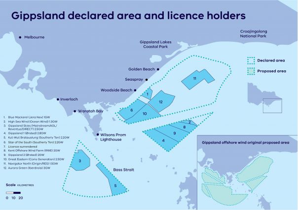 Gippsland offshore wind map July 2025