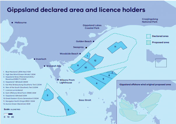 Gippsland offshore wind map September 2025