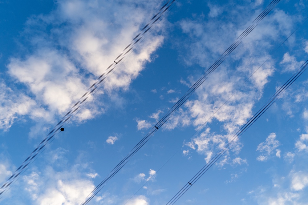 overhead power cables  
